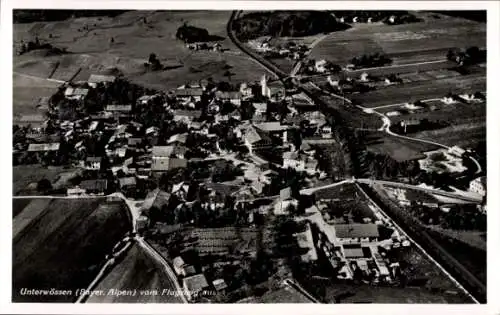 Ak Unterwössen in Oberbayern, Fliegeraufnahme