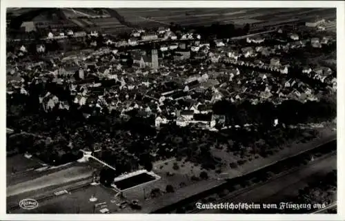 Ak Tauberbischofsheim in Baden, Fliegeraufnahme