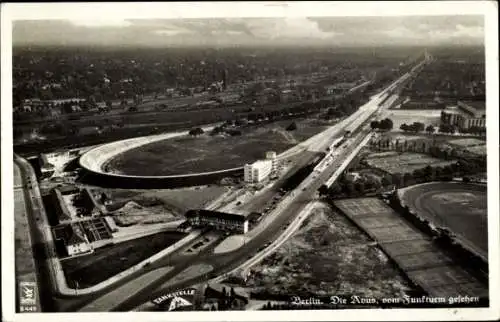 Ak Berlin Charlottenburg Westend, Die Avus vom Funkturm gesehen