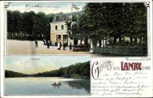 Passepartout Ak Lanke Wandlitz in Brandenburg, Restaurant zum Schlosspark, Obersee
