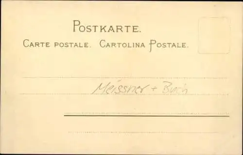 Jugendstil Künstler Litho Segelboot auf dem Wasser