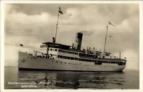 Ak Salonschnelldampfer Rugard, Doppelschraubendampfer, Saßnitzlinie
