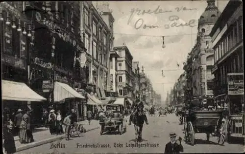 Ak Berlin Mitte, Friedrichstraße, Ecke Leipzigerstraße