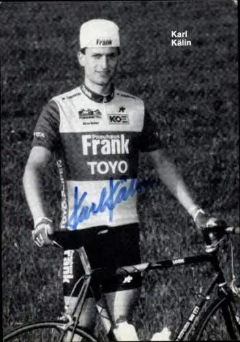 Ak Radrennfahrer Karl Kälin, Autogramm