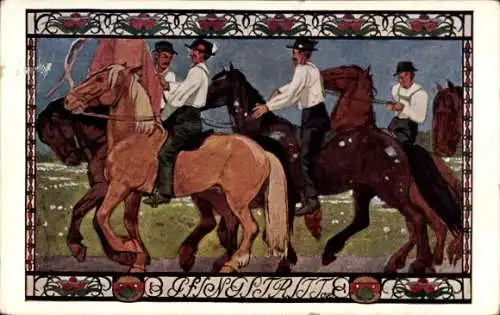 Künstler Ak Pfingstritt, Deutscher Schulverein