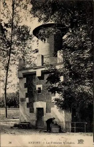 Ak Antony Hauts-de-Seine, La Fontaine Michalon