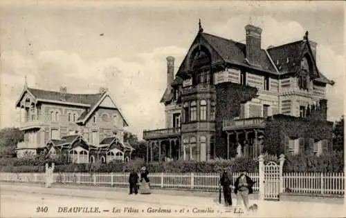 CPA Deauville sur Mer Calvados, Les Vilias Gardenia et Camélia