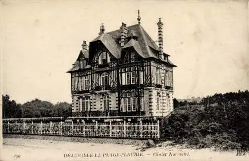 Ak Deauville La Plage Fleurie Calvados, Chalet Normand
