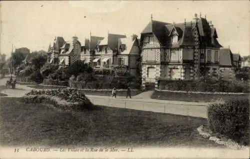 Ak Cabourg Calvados, Villas, Rue de la Mer