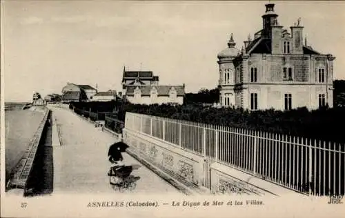 Ak Asnelles Calvados, La Digue de Mer, Villen