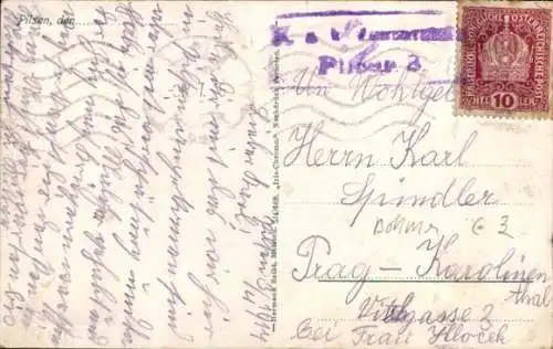 Ak Plzeň Pilsen Stadt, Kaiser Franz-Josef-Brücke