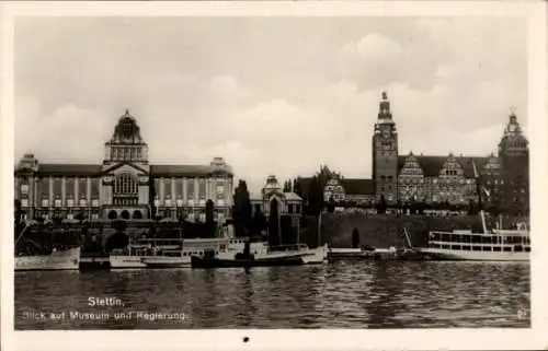 Ak Szczecin Stettin Pommern, Museum, Regierung