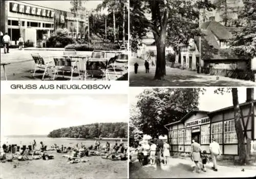 Ak Neuglobsow Stechlin Brandenburg, GRUSS AUS NEUGLOBSOW, Erholungszentrum, Dorfstraße, Stechl...