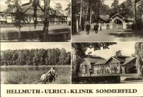Ak Sommerfeld Kremmen in Brandenburg, Hellmuth Ulrici Klinik, Eingangstor, See