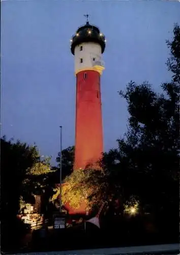 Ak Nordseebad Wangeroog Wangerooge in Ostfriesland, Alter Leuchtturm, Nordseebad, Abendansicht...