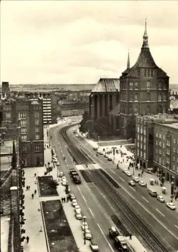 Ak Rostock in Mecklenburg, Lange Straße