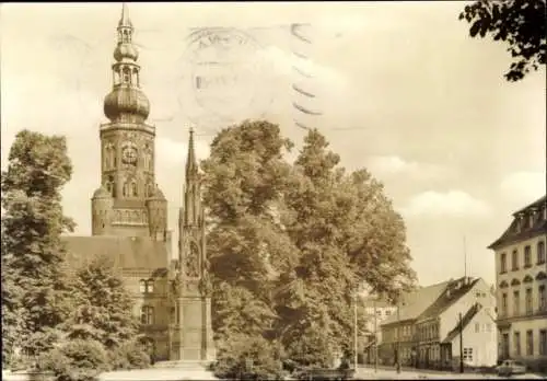 Ak Hansestadt Greifswald, Dom St. Nikolai, alte Architektur, Bäume, Stadtansicht