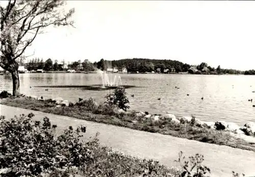 Ak Krakow am See in Mecklenburg, Wasserfontäne