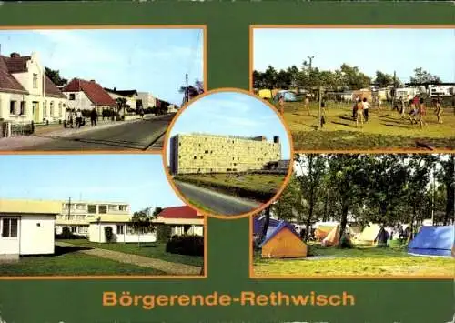 Ak Börgerende Rethwisch Landkreis Rostock, Zeltplatz, FDGB Erholungsheim Waterkant, Seestraße