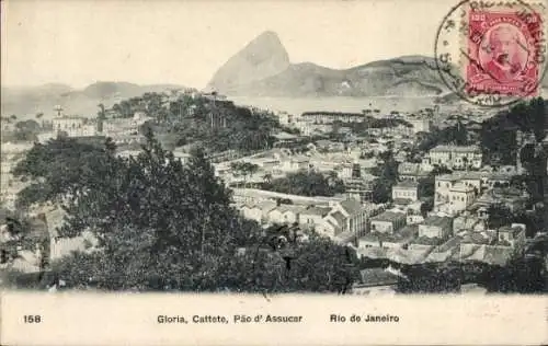 Ak Rio de Janeiro Brasilien, Gloria, Cattete, Pao d'Assucar