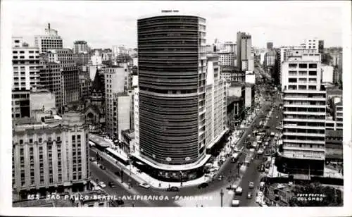 Ak São Paulo Brasilien, Stadtansicht, Av. Ipiranga, Panorama, Hochhäuser, Verkehrsfluss