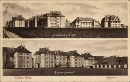 Ak Düren im Rheinland, Kaserne, Kasernenhof
