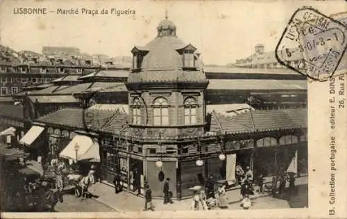 Ak Lisboa Lissabon Portugal, Marché Praca da Figueira, Markthalle