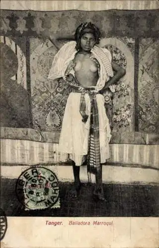 Ak Tanger Marokko, Barbusige junge Frau