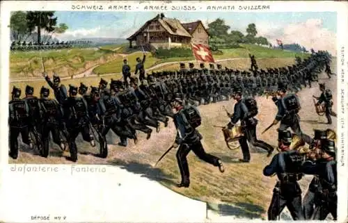 Litho Schweizer Armee, Infanterie, Fanteria