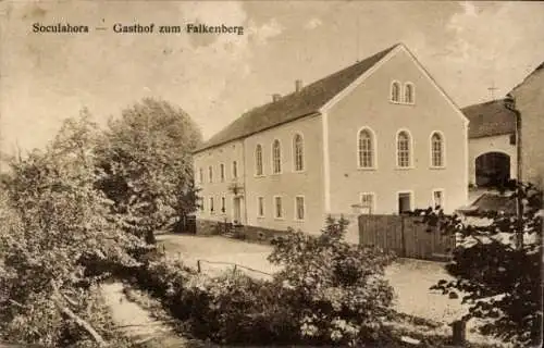 Ak Soculahora Kubschütz in der Oberlausitz, Gasthof zum Falkenberg