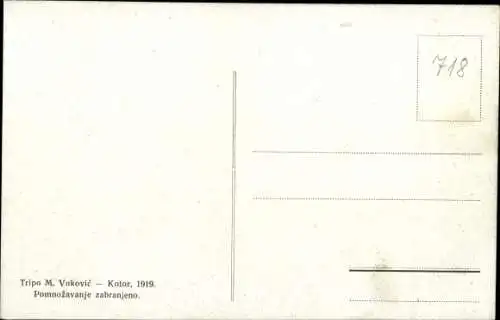 Ak Kotor Cattaro Montenegro, Wasserpartie, Stadtansicht