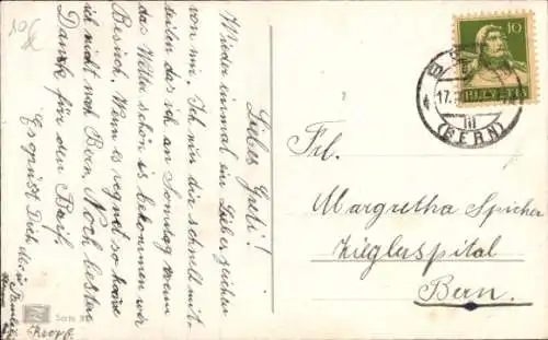 Ak Zwei junge Katzen in einem Spankorb, Rosen