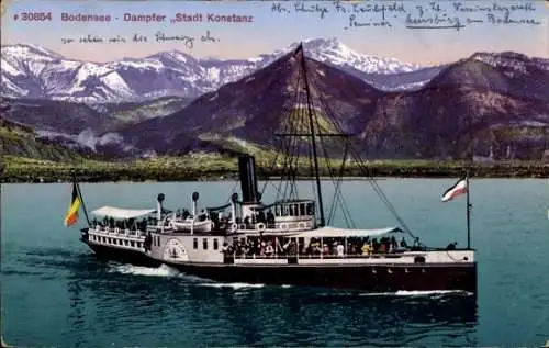 Ak Meersburg am Bodensee, Dampfer Kontanz