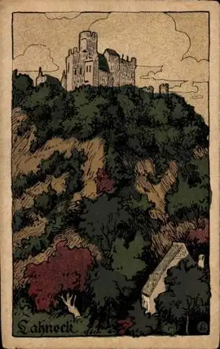 Ak Oberlahnstein Lahnstein am Rhein, Lahneck, Burg