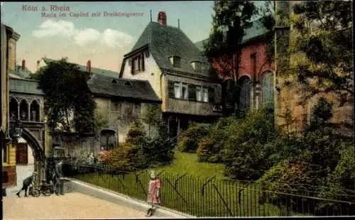 Ak Köln am Rhein, Köln a. Rhein, Maria im Capitol mit Dreikönigentor