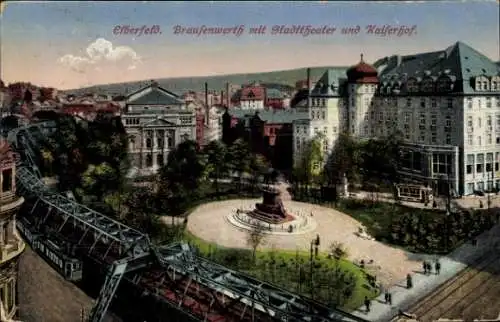 Ak Elberfeld Wuppertal, Brausenwerth mit Stadttheater und Kaiserhof