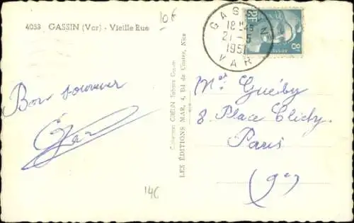 Ak Gassin Var, Vieille Rue