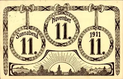 Ak Besonderes Datum, 11.11.11, Sonnabend, November