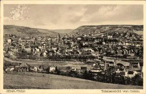Ak Jena in Thüringen, Jena/Thür., Totalansicht von Osten
