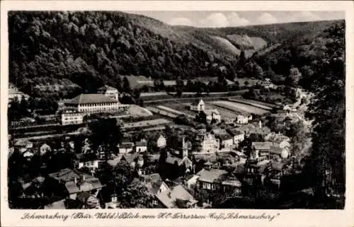 Ak Schwarzburg in Thüringen, Blick vom HO-Terassen-Cafe, Schwarzburg