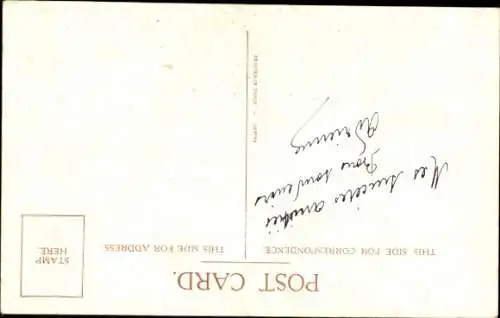 Künstler Ak Right, Mädchen in Reitkleidung mit einem Pferd