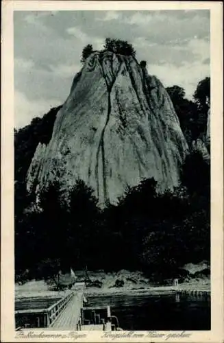 Ak Stubbenkammer Sassnitz auf Rügen, Königstuhl vom Wasser aus gesehen