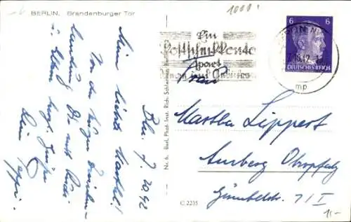 Ak Berlin Mitte, Brandenburger Tor, Autos