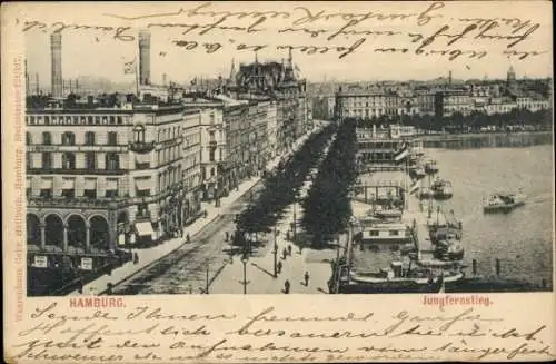 Ak Hamburg Mitte Neustadt, Jungfernstieg, Teilansicht