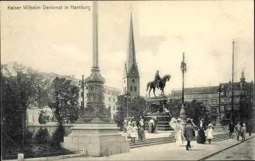 Ak Hamburg Mitte Altstadt, Kaiser Wilhelm Denkmal, Turm
