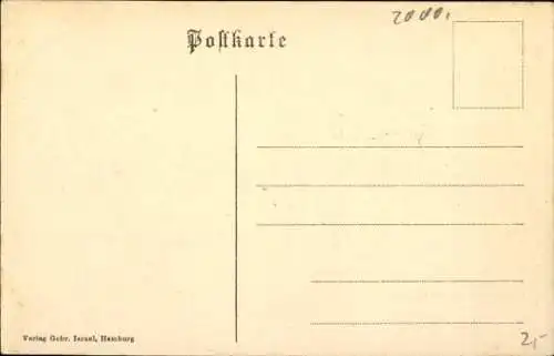 Ak Hamburg, Fleet bei Küterwall, Häuserreihe mit liegenden Booten
