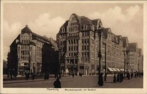 Ak Hamburg Mitte Altstadt, Mönckebergstraße, Barkhof, Passanten