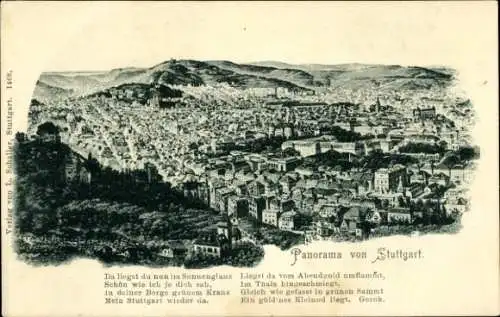 Ak Stuttgart in Württemberg, Panorama