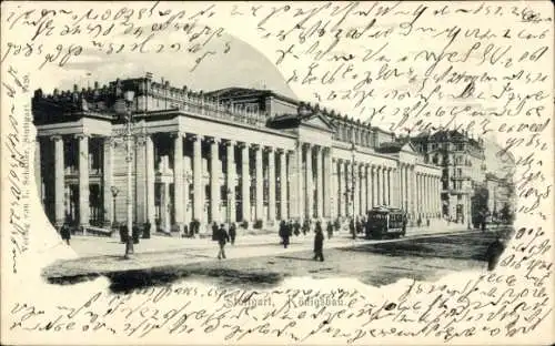 Ak Stuttgart in Württemberg, Königsbau, Straßenbahn
