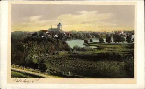 Ak Ratzeburg im Herzogtum Lauenburg, Blick vom Weinberg auf den Dom und den Ratzeburger See